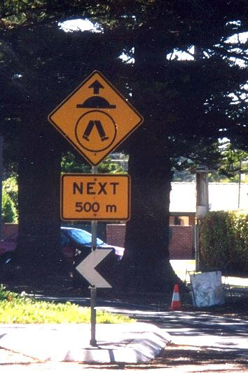 Beware speed bumps and pedestrians