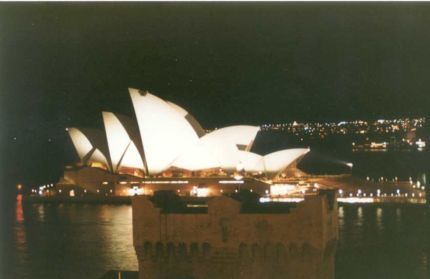Opera house at night