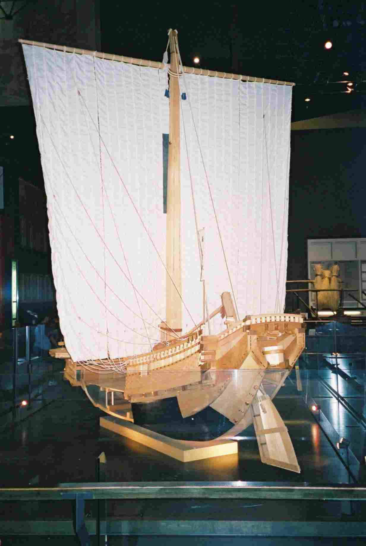 Scale model of a sailing barge
