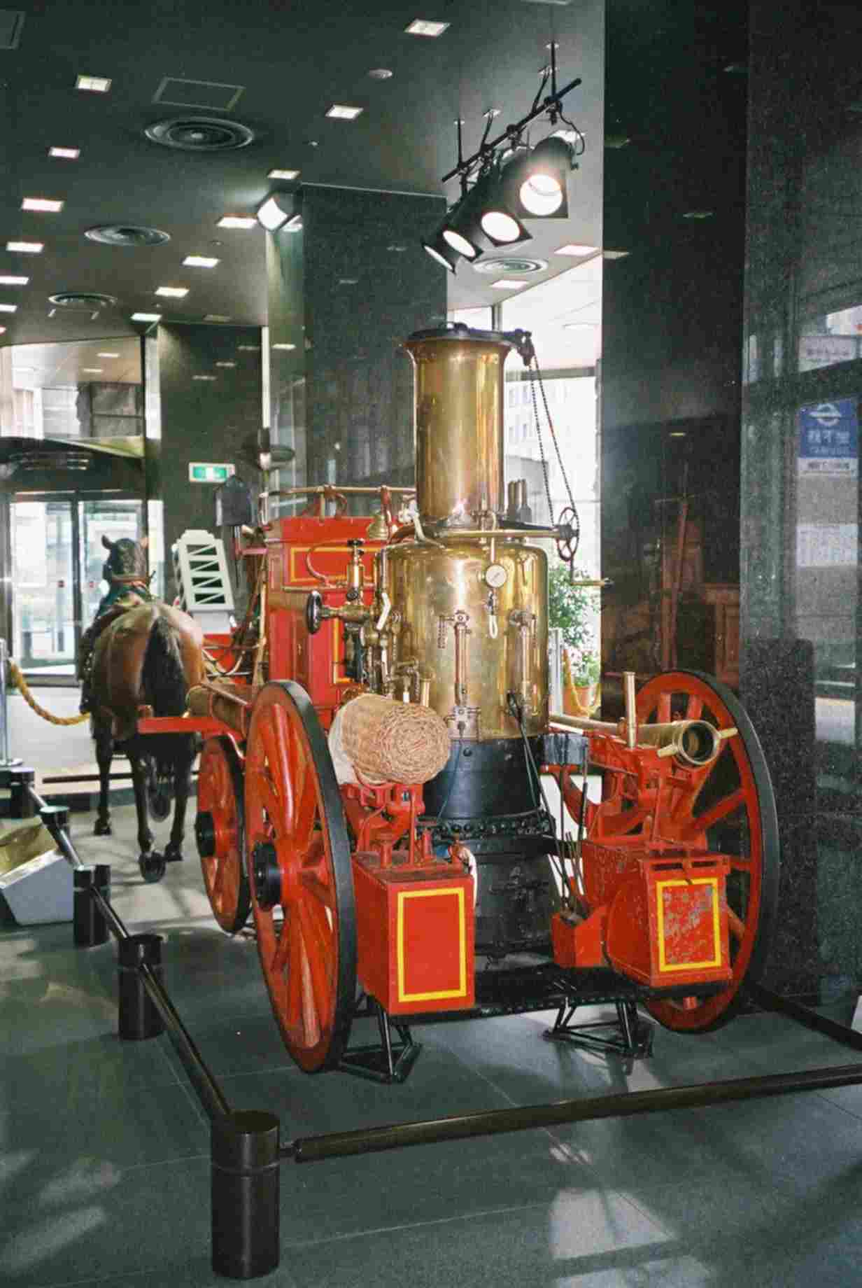 the horse drawn steam pump