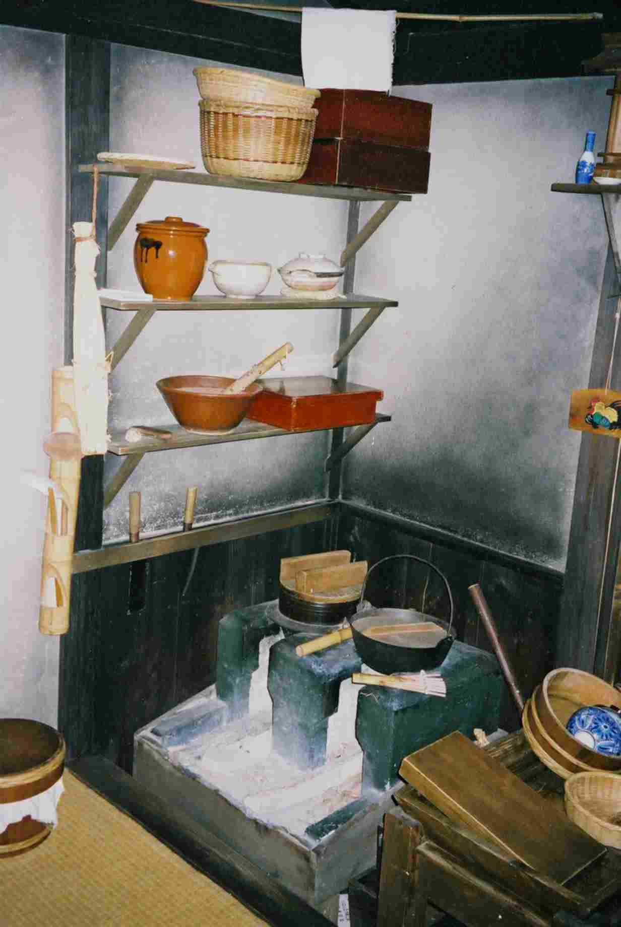 The kitchen corner at home in the early 19th Century