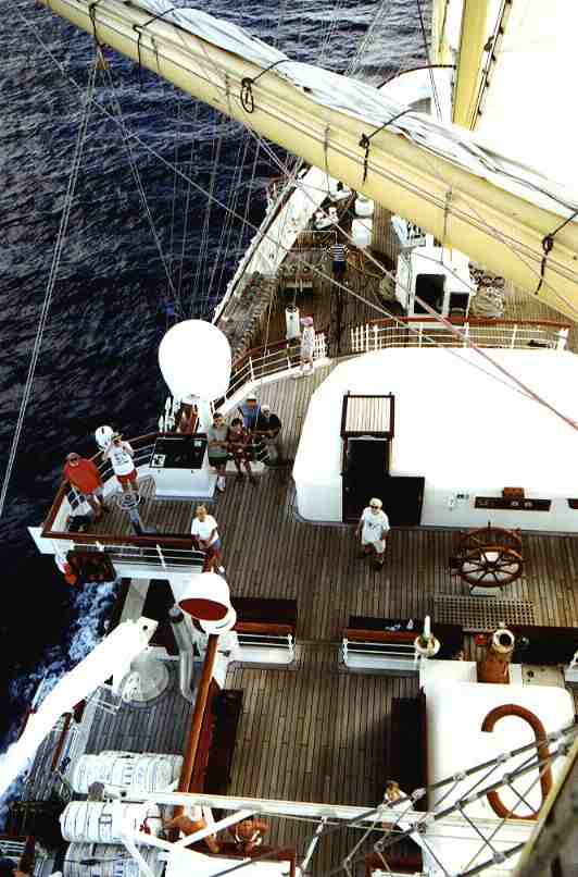 Royal Clipper from the mast, 10 Jan 2001