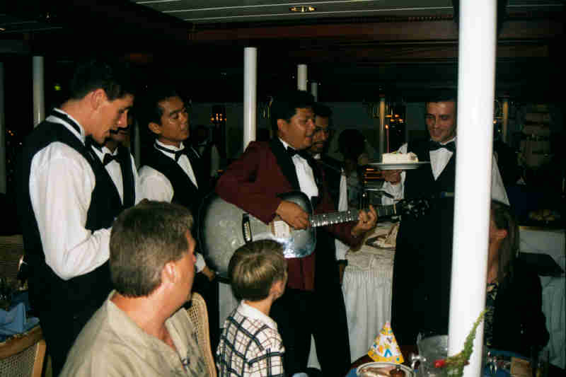 A birthday celebration in the restaurant