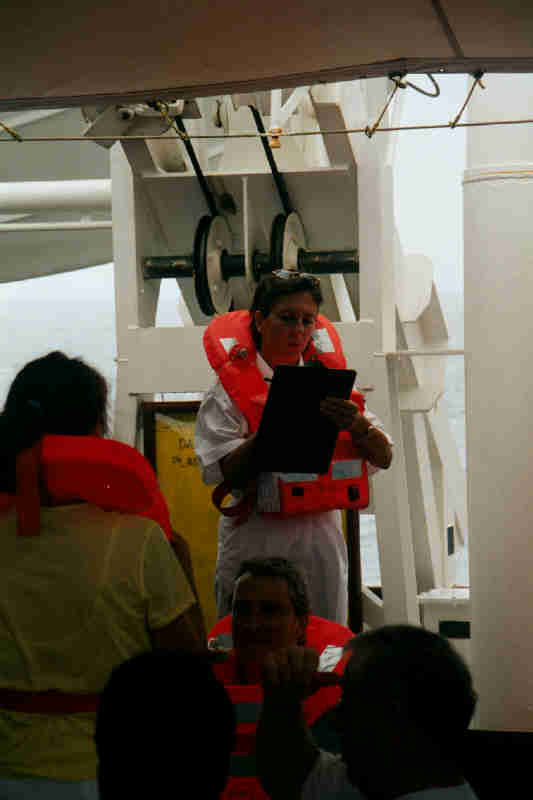 The safety drill with Sandra