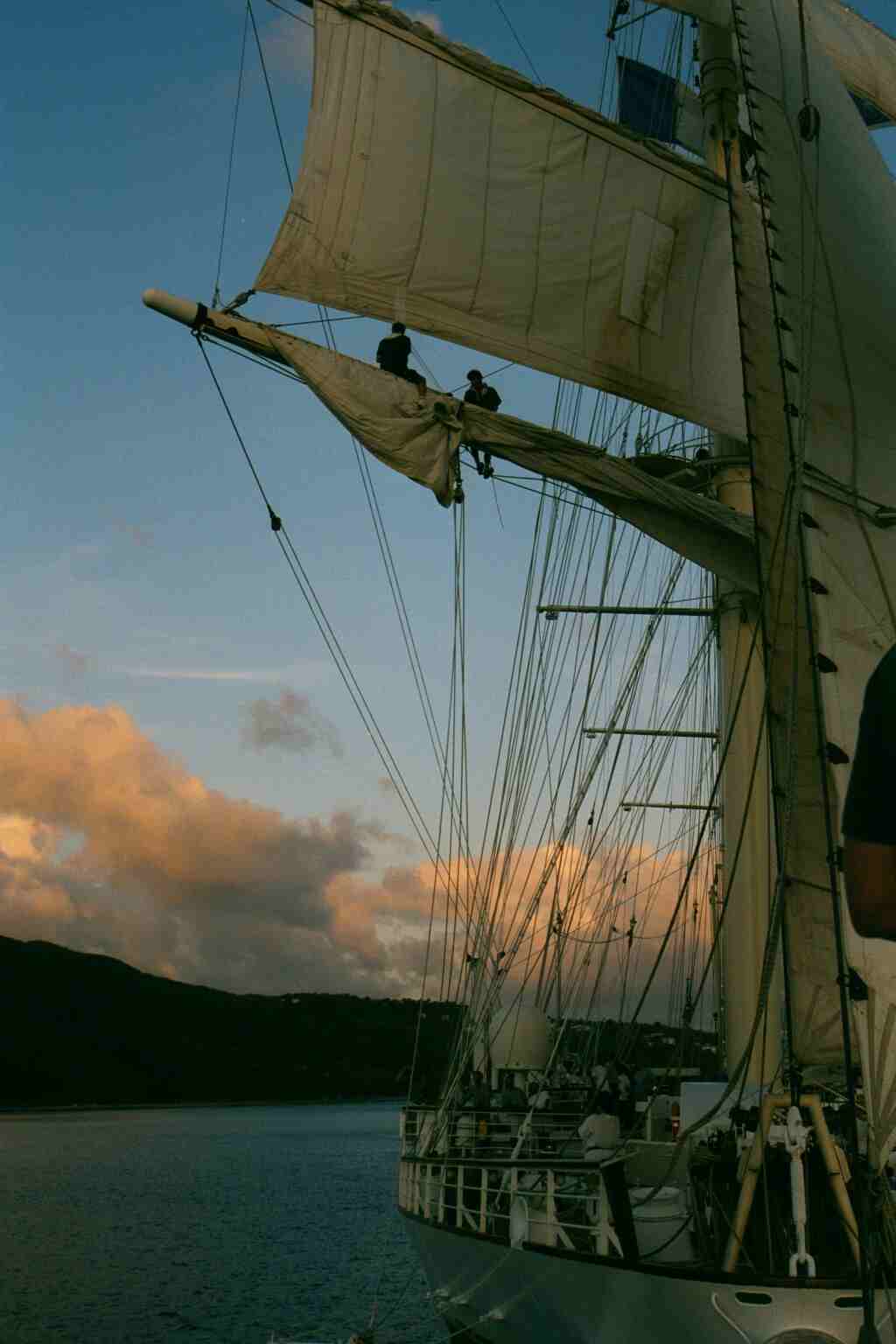 Working on the sails