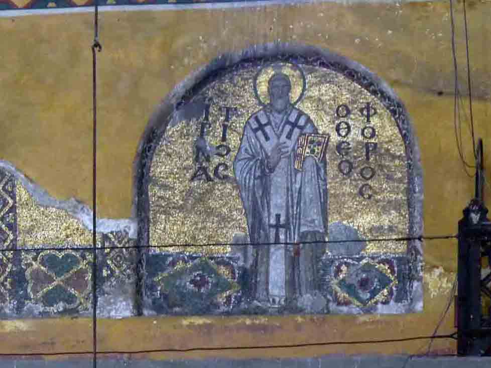 Mosaic above the upper gallery of Aya Sofya