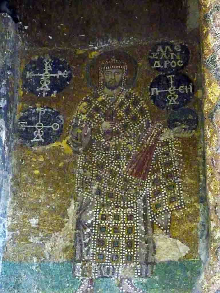 Mosaic of Emperor Alexander in Aya Sofya