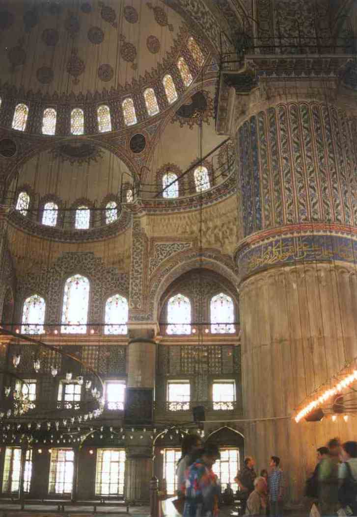 View of the inside of the Blue Mosque