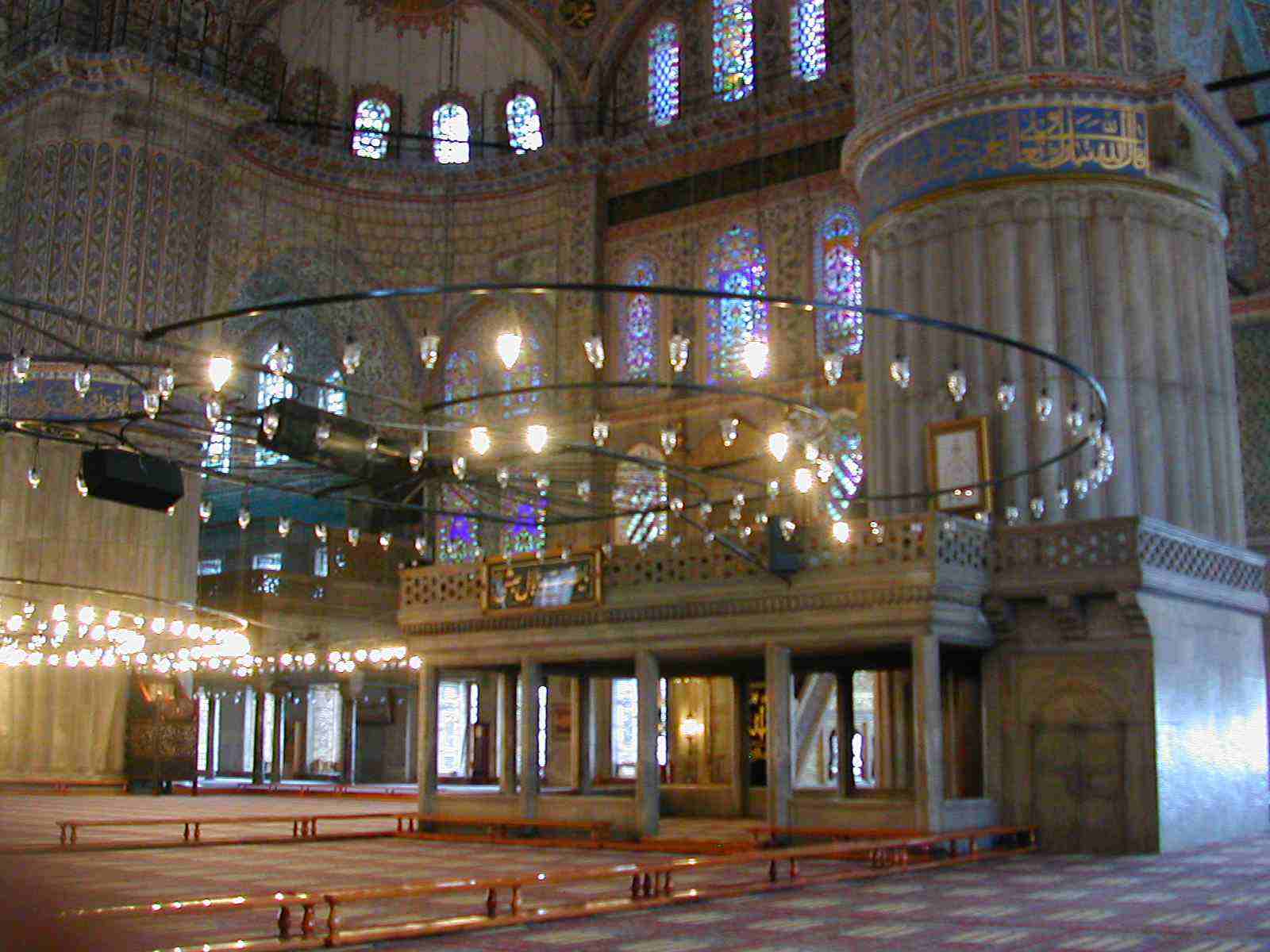 View of the inside of the Blue Mosque