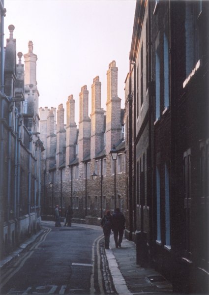 Trinity Lane, the building on the right is part of Trinity College, founded by Henry VIII in 1546