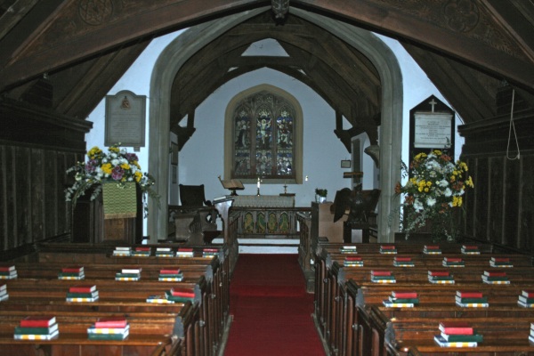 Towards the chancel, Greensted Church