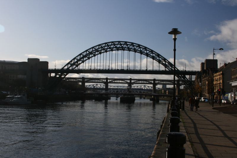 River Tyne looking West at the Tyne Bridge, 
the Swing Bridge, the High Bridge & the Metro Bridge