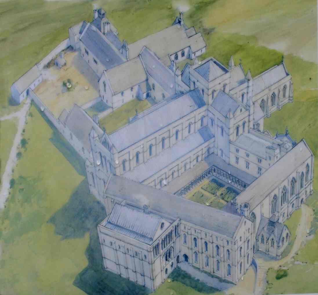 Artists impression of the Abbey in 1500