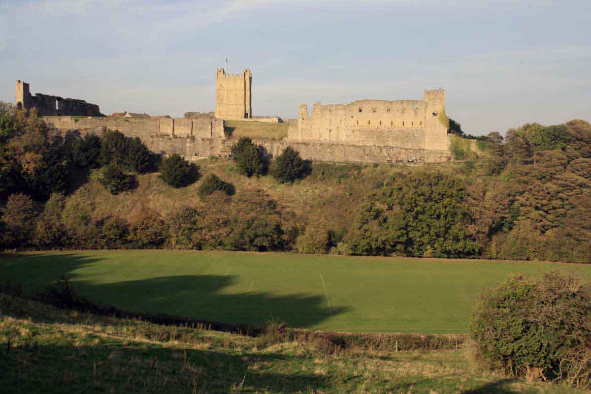 Richmond Castle from the other side of the valley