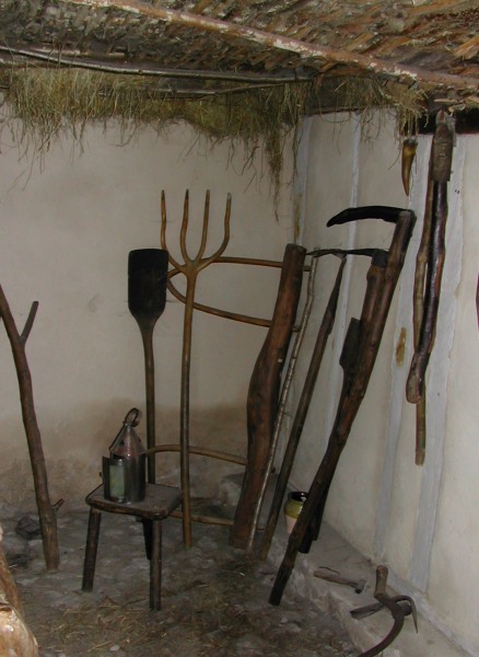 Crofters garden tools, Ryedale Folk Museum, 
Hutton-le-Hole, Ryedale, Yorkshire